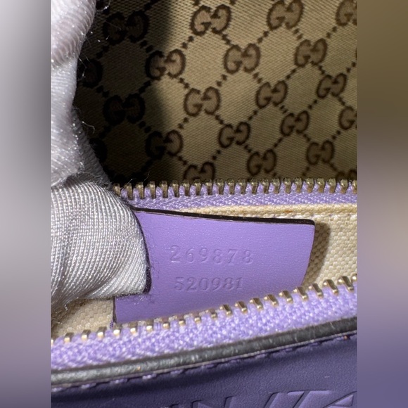 100% Authentic Gucci Monogram Small Craft Tote Lilac with pouch - Picture 10 of 13